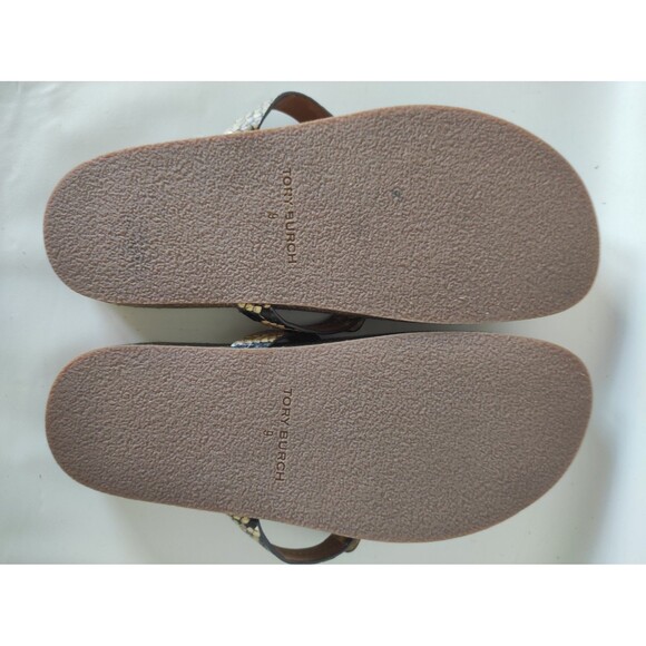 Authentic Tory Burch Miller Cloud Pale Desert Snake Print Sandals Size 9 - Picture 4 of 9